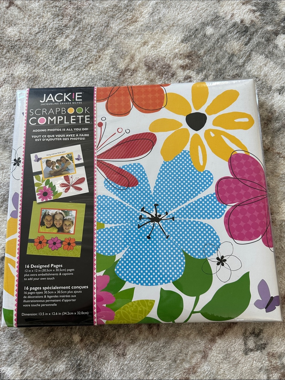Jackie Floral Scrapbook Album - Bright Multicolor Flower Design